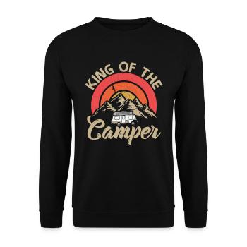 King Of The Camper | Camping gift camping - Unisex Sweatshirt - black - Front - Alina (178cm) & Michal (187cm)