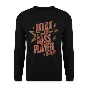Relax the bass player is here - Unisex Sweatshirt - black - Front - Alina (178cm) & Michal (187cm)