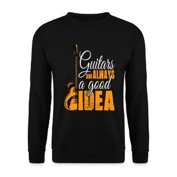 Playing guitar is always a good idea - Unisex Sweatshirt - black - Front - Alina (178cm) & Michal (187cm)