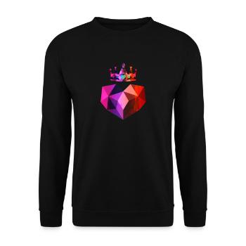 Heart Crown Love Purple Red Pink - Unisex Sweatshirt - black - Front - Alina (178cm) & Michal (187cm)
