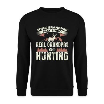 Hunter cadeau drôle grand-père chasse chassant des bois - Sweat-shirt Unisexe - noir - Devant - Alina (178cm) & Michal (187cm)