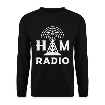 Radio HAM Operator Amateur Radio Antenna Gift - Unisex Sweatshirt - black - Front - Alina (178cm) & Michal (187cm)