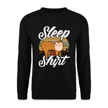 Sleep shirt | Sloth pajamas gift pajamas - Unisex Sweatshirt - black - Front - Alina (178cm) & Michal (187cm)