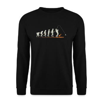Angler Evolution Gift Fishing Fishing Fishing Rod - Unisex Sweatshirt - black - Front - Alina (178cm) & Michal (187cm)
