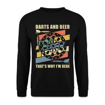 Darts darts darts dart player gift dart board - Unisex Sweatshirt - black - Front - Alina (178cm) & Michal (187cm)
