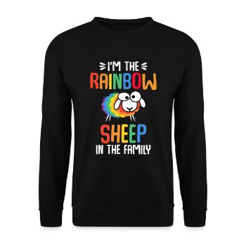 I am the colorful sheep of the family - Unisex Sweatshirt - black - Front - Alina (178cm) & Michal (187cm)