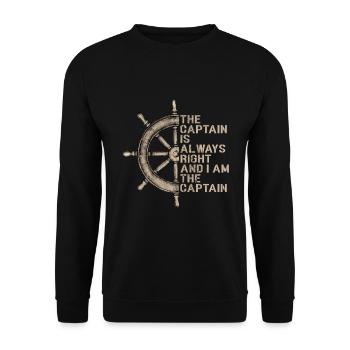 Le capitaine est always right and I am the captain - Sweat-shirt Unisexe - noir - Devant - Alina (178cm) & Michal (187cm)