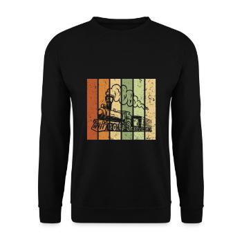Eisenbahn Vintage Retro Classic - Unisex Pullover - Schwarz - Vorne - Alina (178cm) & Michal (187cm)