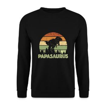 Papasaurus - Unisex Pullover - Schwarz - Vorne - Alina (178cm) & Michal (187cm)