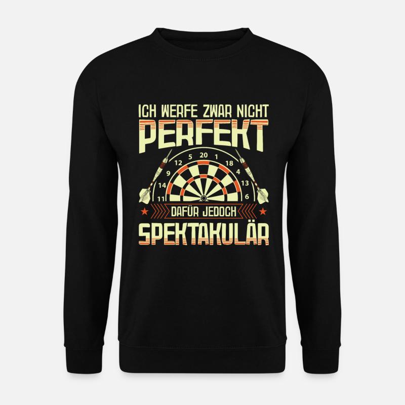 Dart Darten Darts Lustig Dartspieler Geschenk - Unisex Pullover - Schwarz