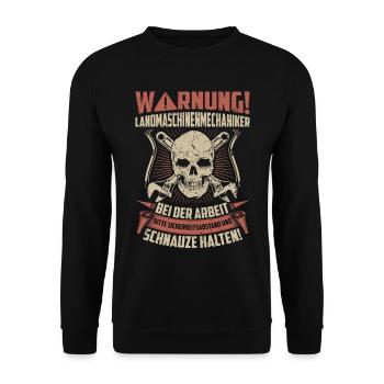 Landmaschinenmechaniker Geschenk Mechaniker - Unisex Pullover - Schwarz - Vorne - Alina (178cm) & Michal (187cm)