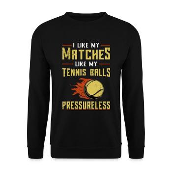 Tennis Tennis Raquette Jeu Sport Cadeau - Sweat-shirt Unisexe - noir - Devant - Alina (178cm) & Michal (187cm)