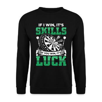 Dart Funny Darts Sayings | Dart Player Gift - Unisex Sweatshirt - black - Front - Alina (178cm) & Michal (187cm)