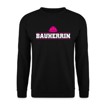 Bauherrin Hausbau Baubeginn Richtfest Geschenk - Unisex Pullover - Schwarz - Vorne - Alina (178cm) & Michal (187cm)