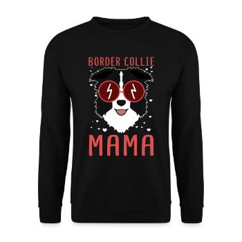 Border Collie Mama Hundehalter Frauchen Geschenk - Unisex Pullover - Schwarz - Vorne - Alina (178cm) & Michal (187cm)
