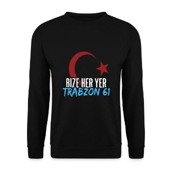 Bize her yer Trabzon - Unisex Pullover - Schwarz - Vorne - Alina (178cm) & Michal (187cm)