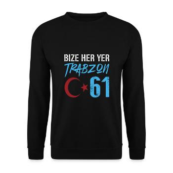 Bize her yer Trabzon - Unisex Pullover - Schwarz - Vorne - Alina (178cm) & Michal (187cm)