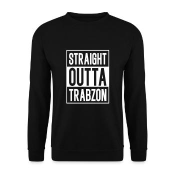Straight outta Trabzon - Unisex Pullover - Schwarz - Vorne - Alina (178cm) & Michal (187cm)