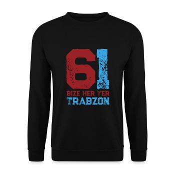 Bize her yer Trabzon - Unisex Pullover - Schwarz - Vorne - Alina (178cm) & Michal (187cm)