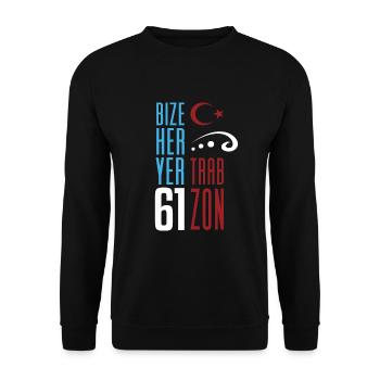 Bize her yer Trabzon - Unisex Pullover - Schwarz - Vorne - Alina (178cm) & Michal (187cm)
