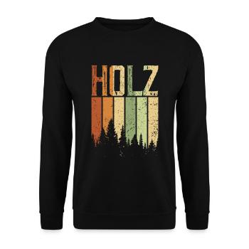 Holz - Unisex Pullover - Schwarz - Vorne - Alina (178cm) & Michal (187cm)
