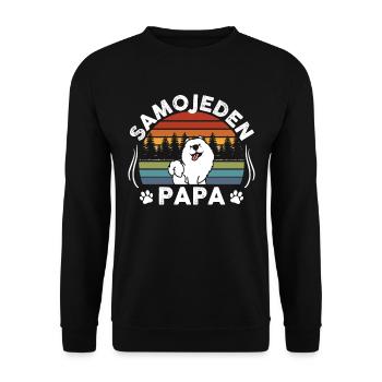 Samoyed Samoyed Papa Samoyed Dogs Gift - Unisex Sweatshirt - black - Front - Alina (178cm) & Michal (187cm)