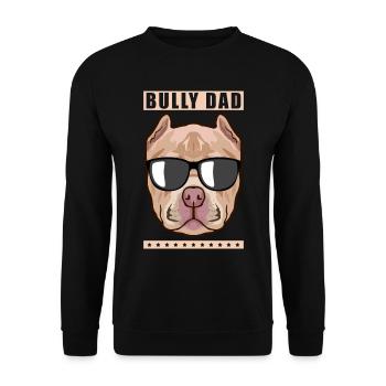 Bully Dad American Bully Hundebesitzer Geschenk - Unisex Pullover - Schwarz - Vorne - Alina (178cm) & Michal (187cm)