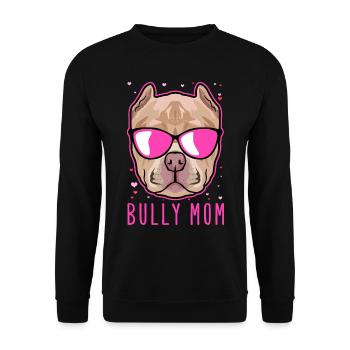 Bully Mom | American Bully Hundebesitzer Geschenk - Unisex Pullover - Schwarz - Vorne - Alina (178cm) & Michal (187cm)