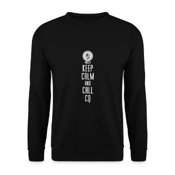 Keep calm and call CQ - Unisex Pullover - Schwarz - Vorne - Alina (178cm) & Michal (187cm)