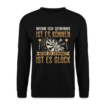 Dart Darts | Darten Darter Dartscheibe Geschenk - Unisex Pullover - Schwarz - Vorne - Alina (178cm) & Michal (187cm)