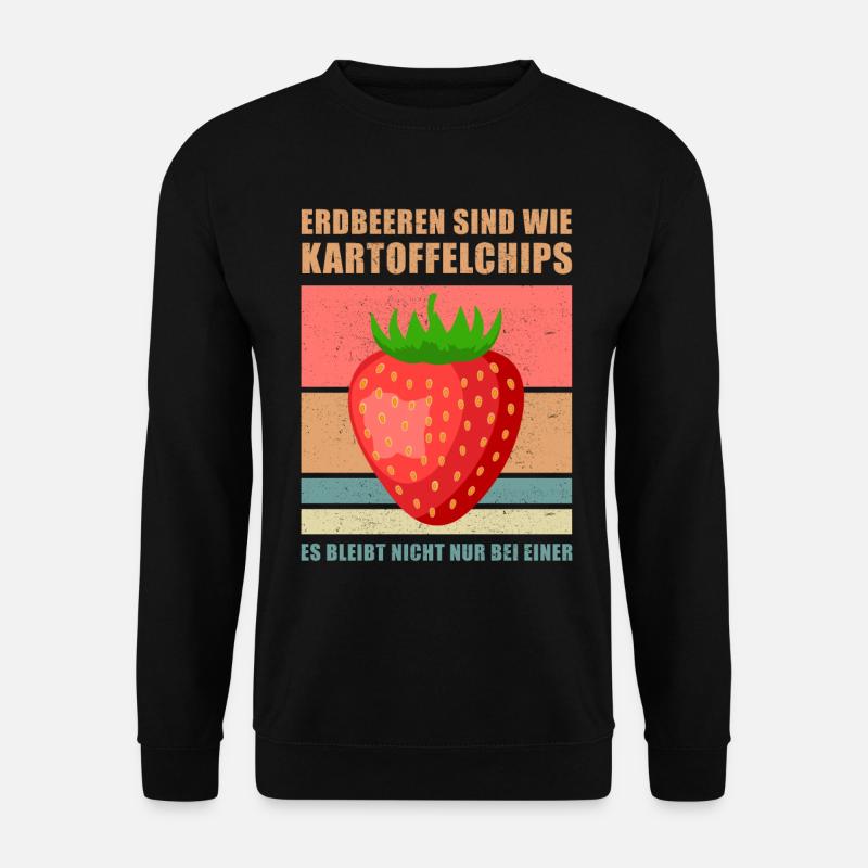 Erdbeeren Erdbeere Garten Vegan Gärtner Geschenk - Unisex Pullover - Schwarz