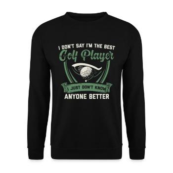Golf Golfer Golfgolf golf player gift - Unisex Sweatshirt - black - Front - Alina (178cm) & Michal (187cm)