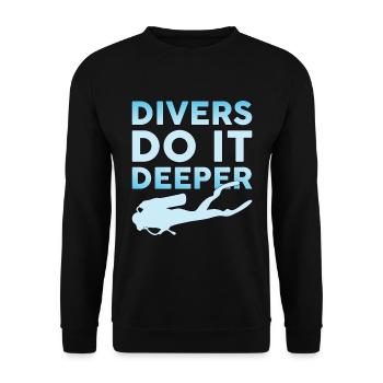 Plongée Plongée Plongée Diving mer eau Dive cadeau - Sweat-shirt Unisexe - noir - Devant - Alina (178cm) & Michal (187cm)