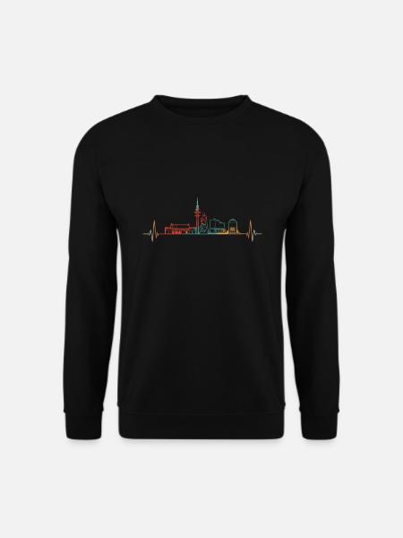 Hamburg Skyline Herzschlag Vintage - Unisex Pullover - Schwarz
