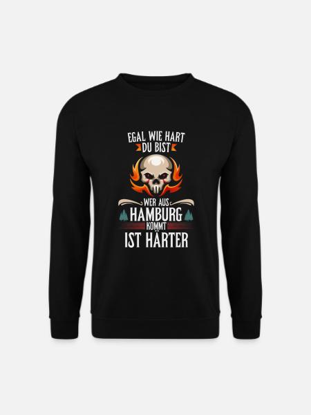 Egal wie hart du bist ein Hamburger ist härter - Unisex Pullover - Schwarz