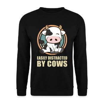 Cows cow cow pattern cow lover cattle gift - Unisex Sweatshirt - black - Front - Alina (178cm) & Michal (187cm)