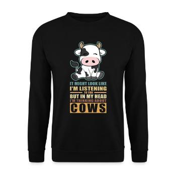 Vache vache | Vaches vaches de vaches amoureux de vaches - Sweat-shirt Unisexe - noir - Devant - Alina (178cm) & Michal (187cm)