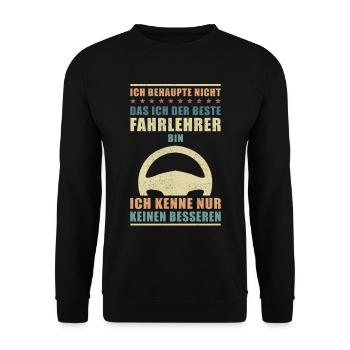 Fahrlehrer | Fahrschule Fahrschullehrer Geschenk - Unisex Pullover - Schwarz - Vorne - Alina (178cm) & Michal (187cm)