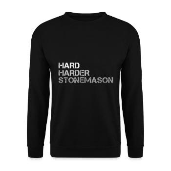 Hard harder stonemason - Unisex Sweatshirt - black - Front - Alina (178cm) & Michal (187cm)