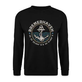 Bremerhaven Brême Côte Du Nord de l’Allemagne Cadeau - Sweat-shirt Unisexe - noir - Devant - Alina (178cm) & Michal (187cm)