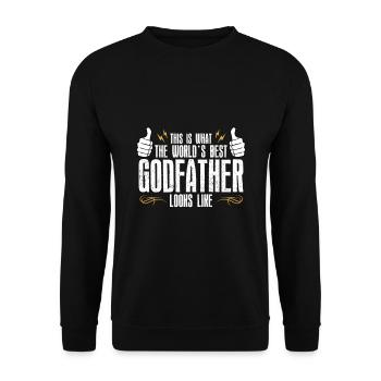what the best godfather in the world looks like - Unisex Sweatshirt - black - Front - Alina (178cm) & Michal (187cm)