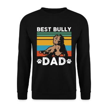 American Bully Dad | Dog Dog Owner Gift - Unisex Sweatshirt - black - Front - Alina (178cm) & Michal (187cm)