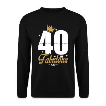 40. Geburtstag Geschenkidee 40 Jahre Geschenk - Unisex Pullover - Schwarz - Vorne - Alina (178cm) & Michal (187cm)
