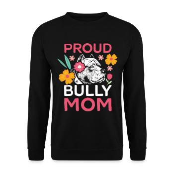 Bully Mom American Bully Hundebesitzerin Geschenk - Unisex Pullover - Schwarz - Vorne - Alina (178cm) & Michal (187cm)