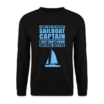Sailing Sailboat Captain Sailor Skipper Gift - Unisex Sweatshirt - black - Front - Alina (178cm) & Michal (187cm)