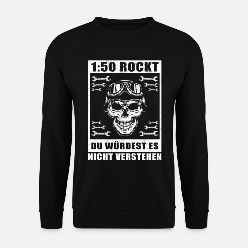 Mofa Moped Mofafahrer Mopedfahrer Geschenk - Unisex Pullover - Schwarz