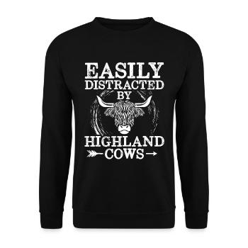 Highlands écossais Highlands Cattle Cadeau - Sweat-shirt Unisexe - noir - Devant - Alina (178cm) & Michal (187cm)