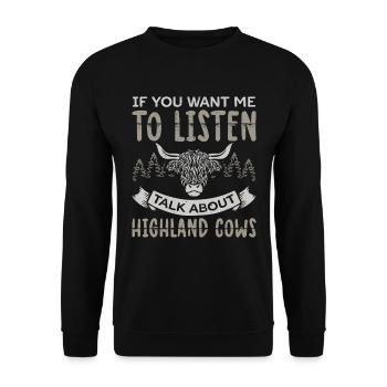 Les highlands écossais | Highland Cow Cadeau - Sweat-shirt Unisexe - noir - Devant - Alina (178cm) & Michal (187cm)