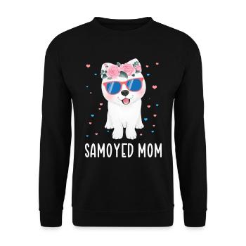 Samoyed Mama Samoyed Samoyed Dog Gift - Unisex Sweatshirt - black - Front - Alina (178cm) & Michal (187cm)