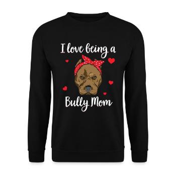 Cadeau de propriétaire de chien American Bully Mom - Sweat-shirt Unisexe - noir - Devant - Alina (178cm) & Michal (187cm)